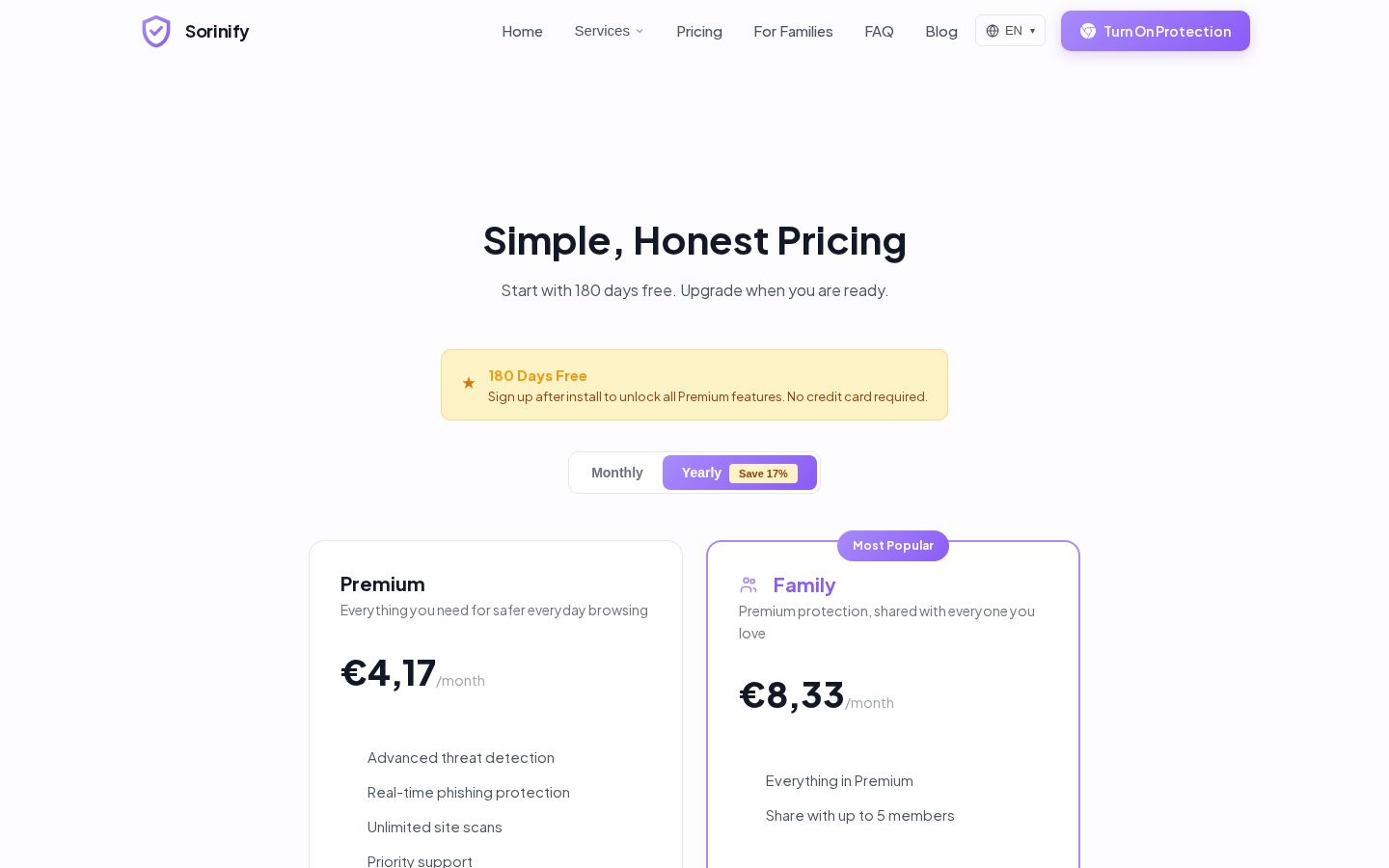 Sorinify Pricing
