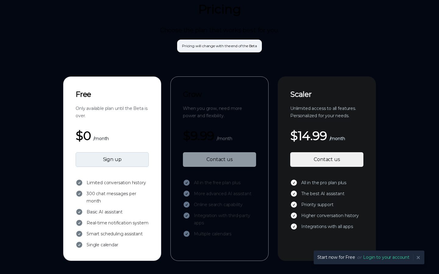 Sort My Thoughts Pricing