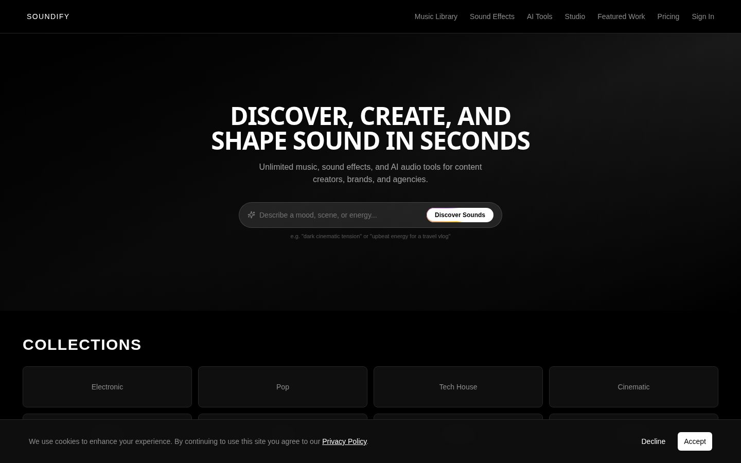 Soundify Homepage