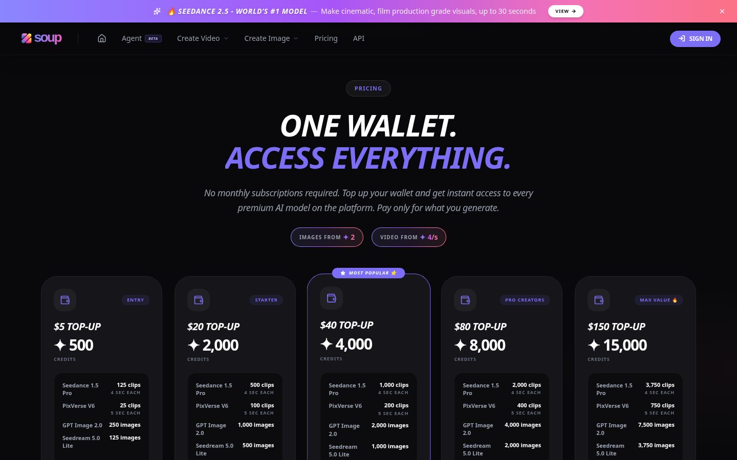soup.video Pricing