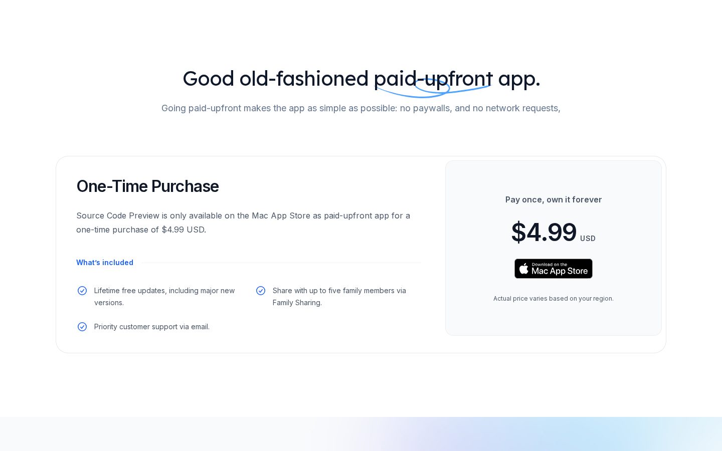 Source Code Preview Pricing