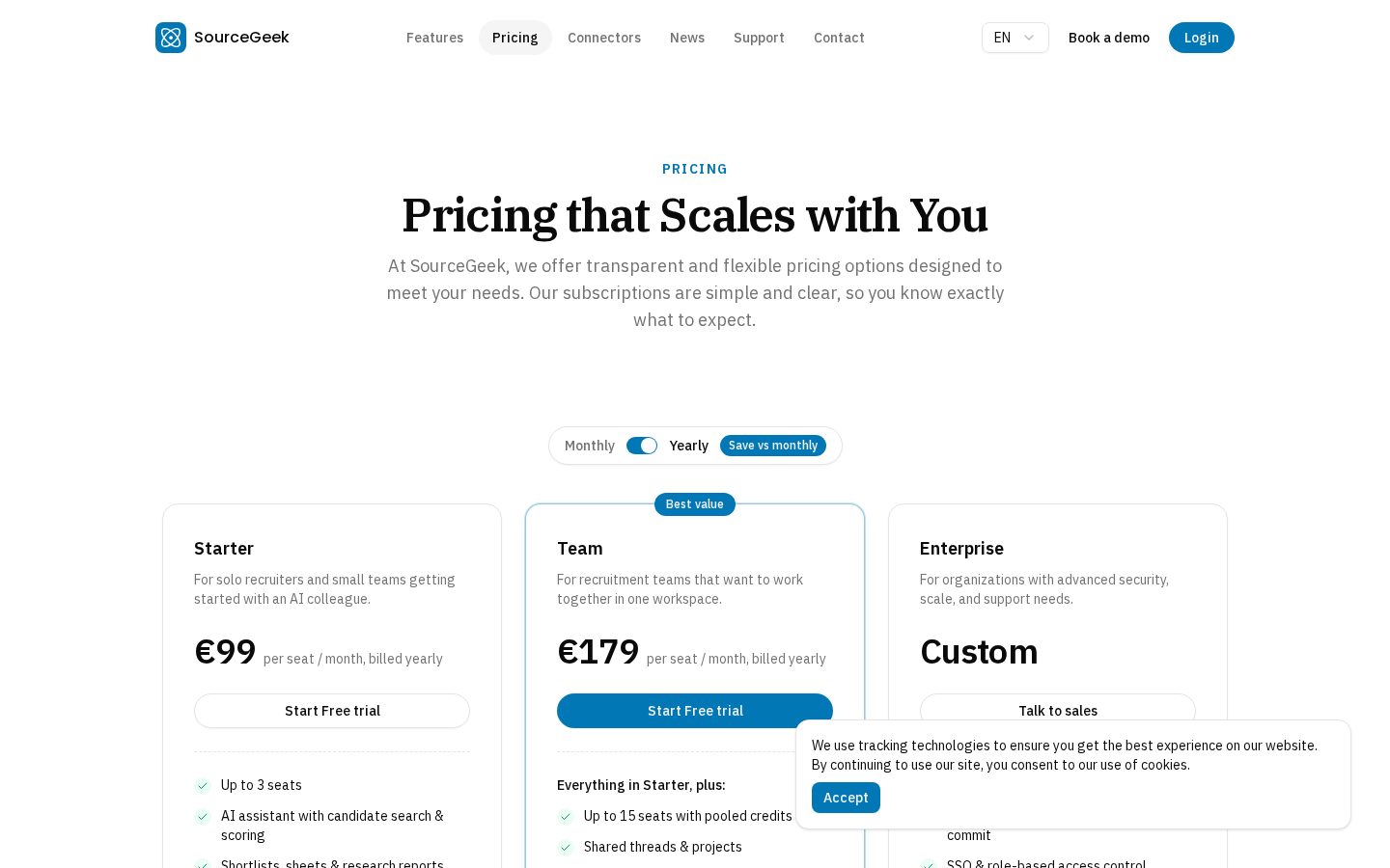 SourceGeek Pricing