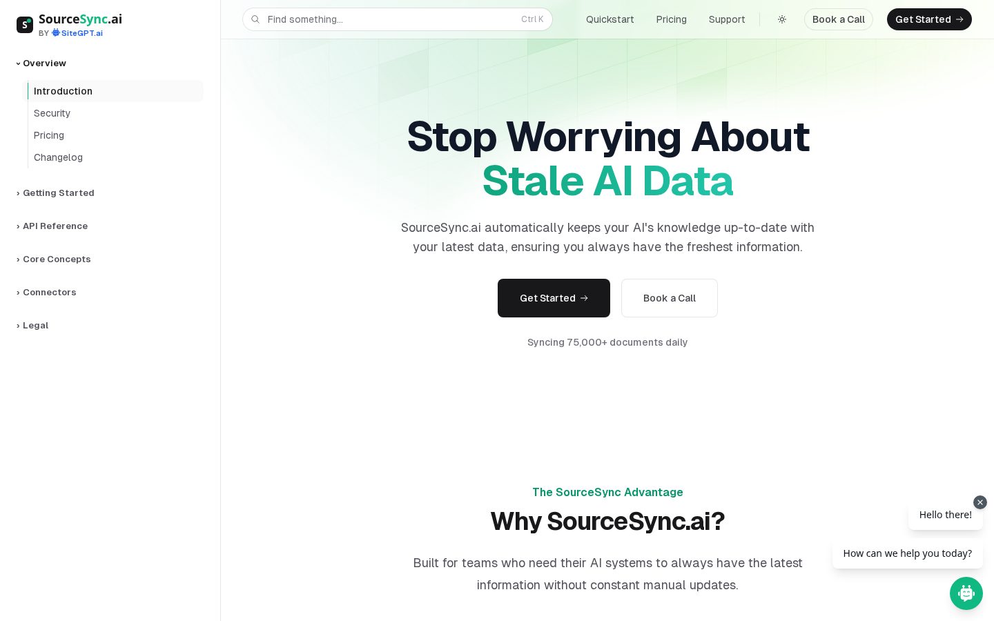 SourceSync.ai Homepage