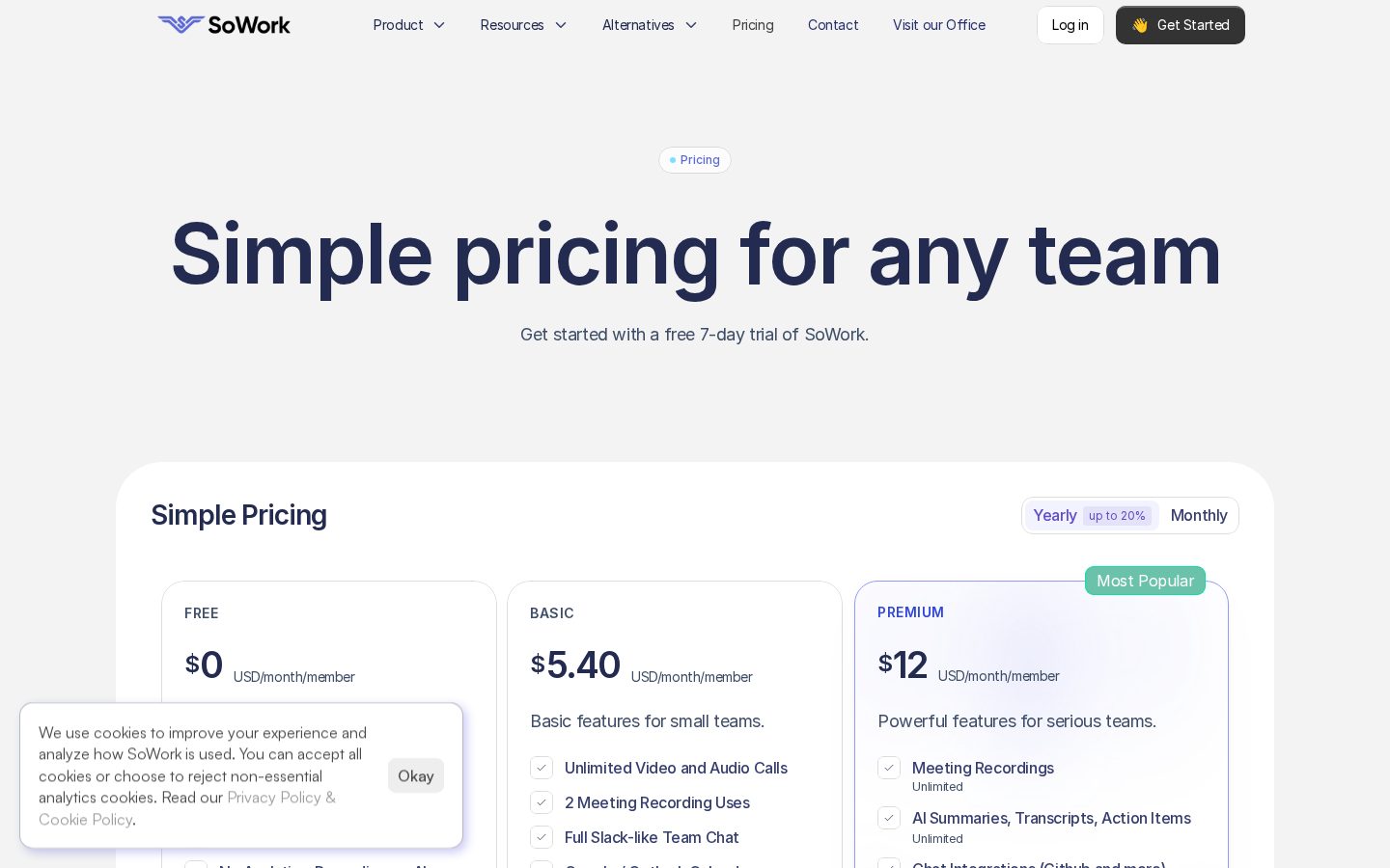 SoWork Pricing