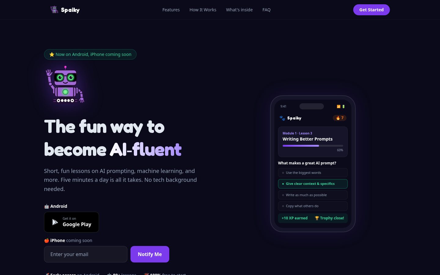 Spaiky Homepage