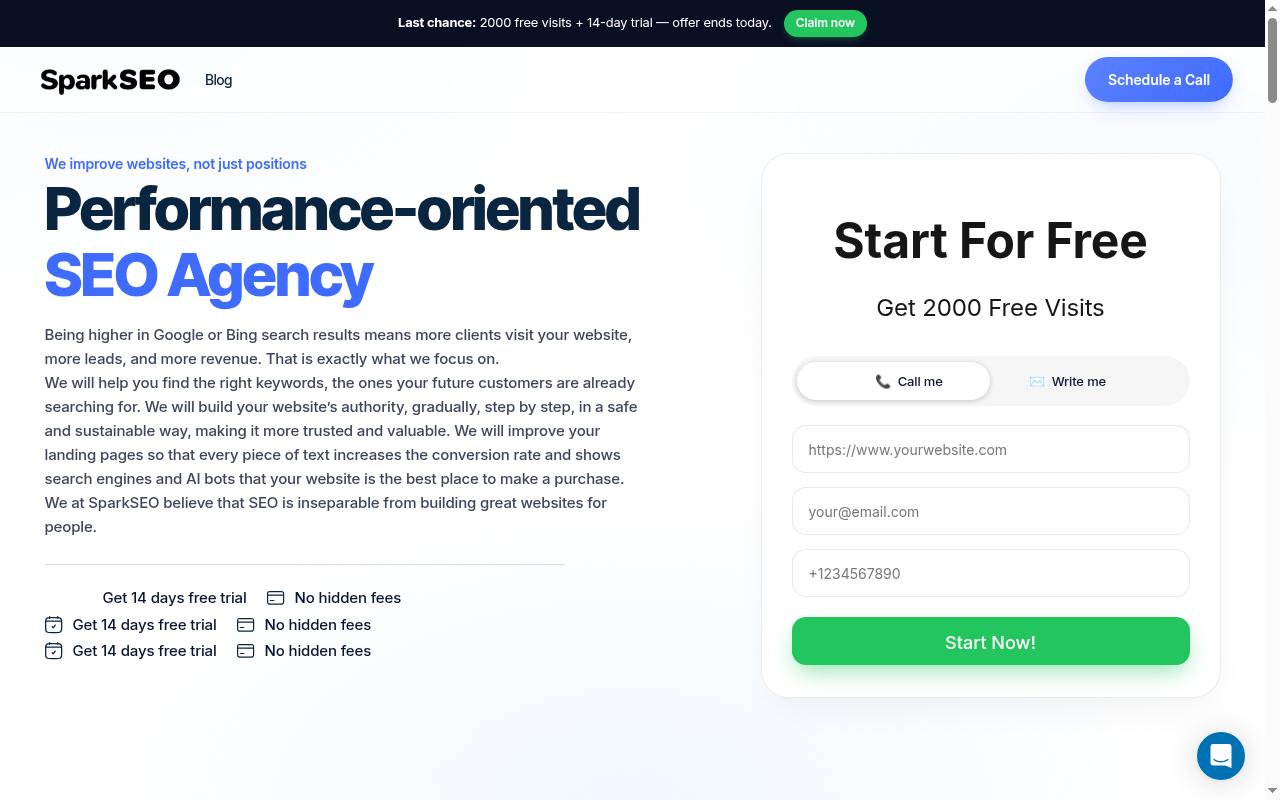Spark SEO Homepage
