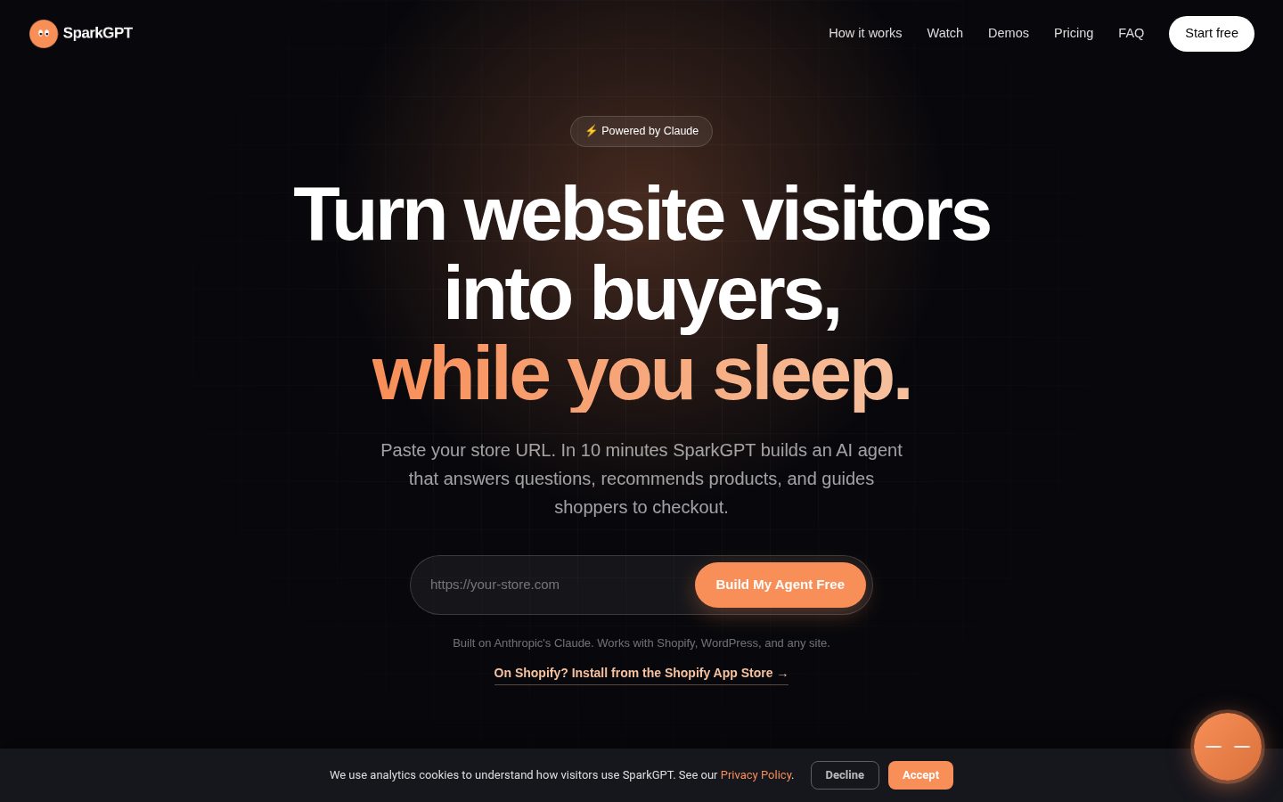 SparkGPT Homepage