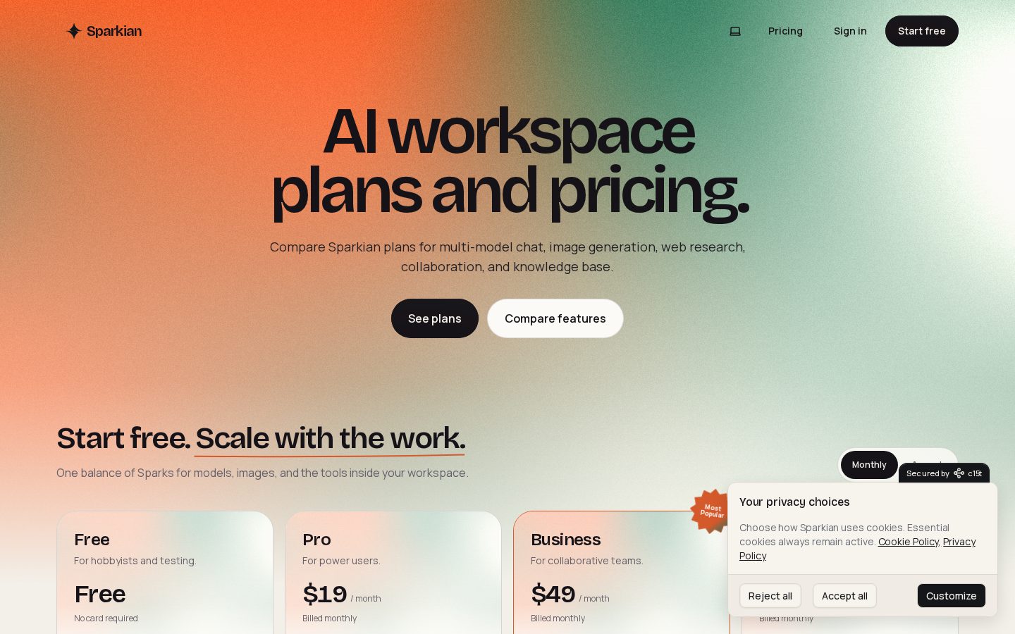 Sparkian Pricing