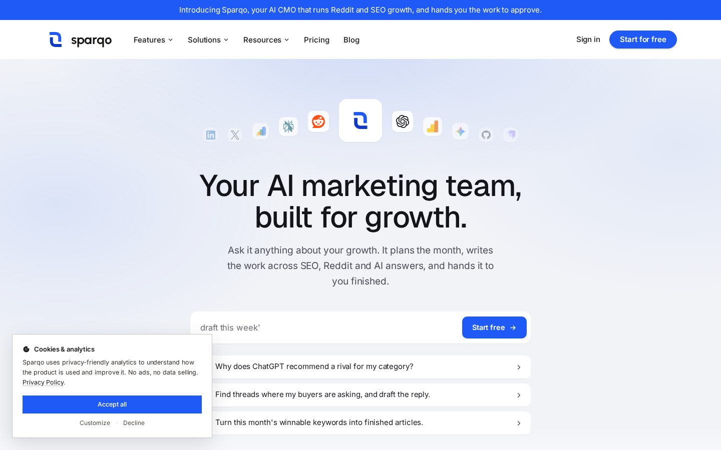 Sparqo Homepage