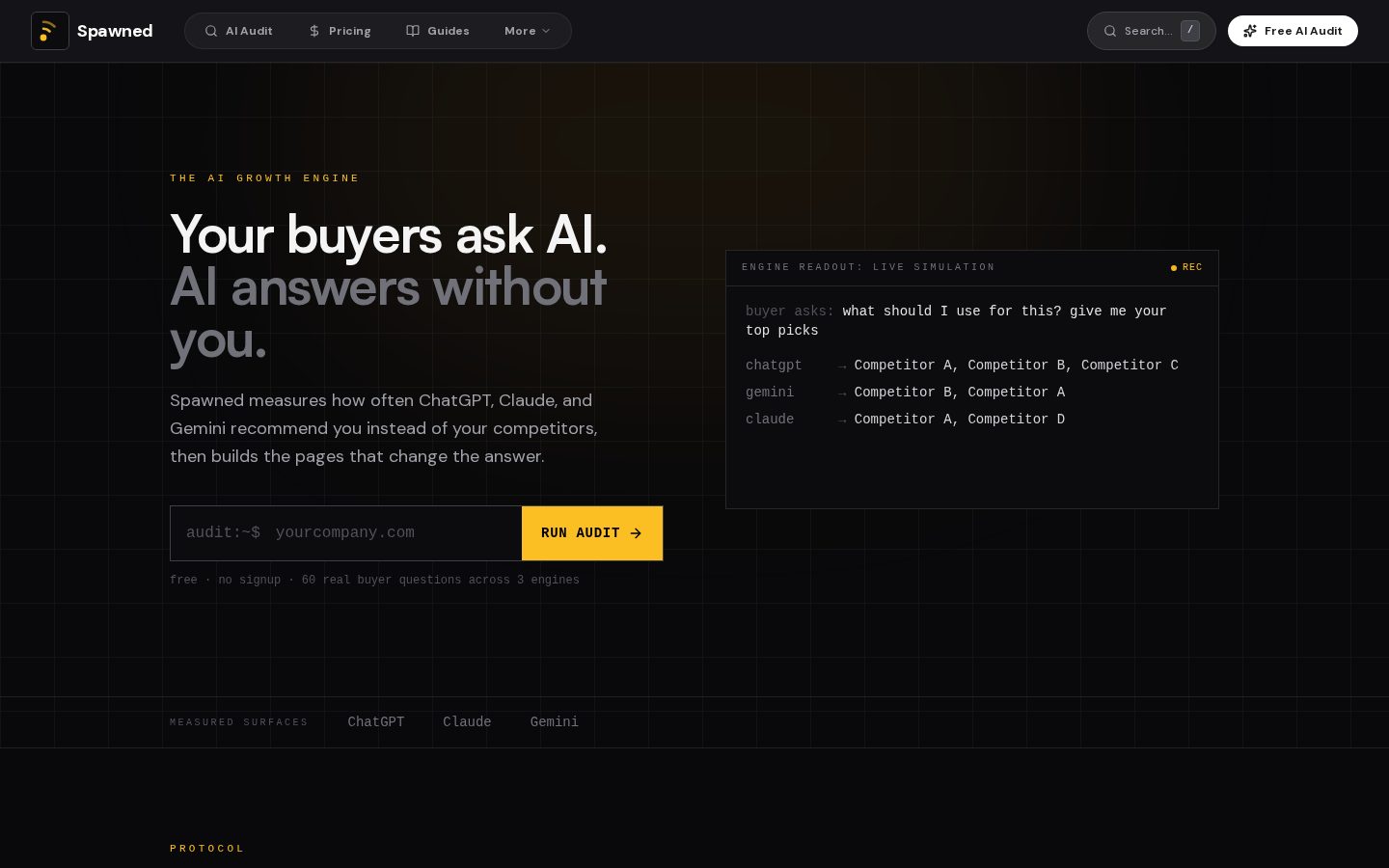Spawned Homepage