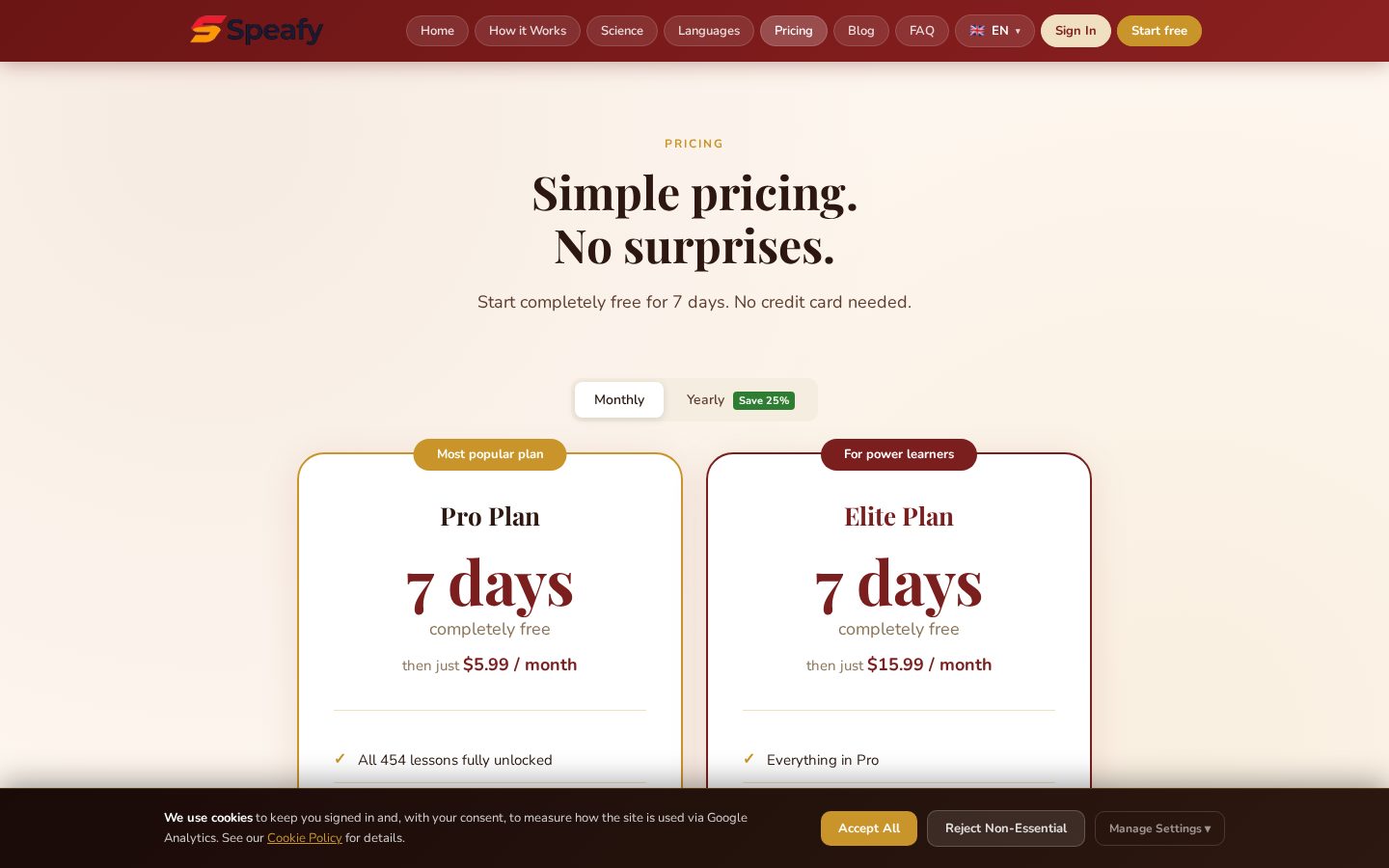 Speafy Pricing
