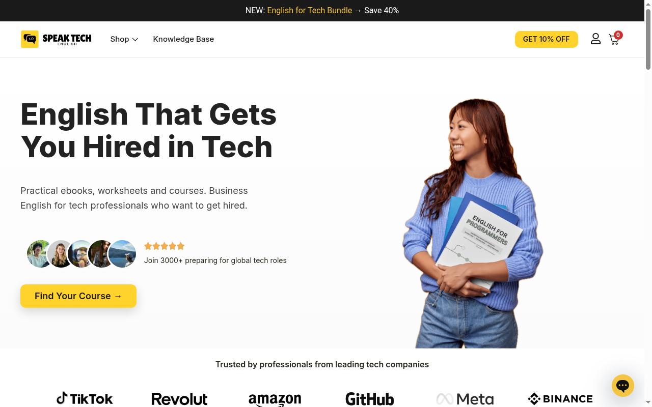 Speak Tech English Homepage