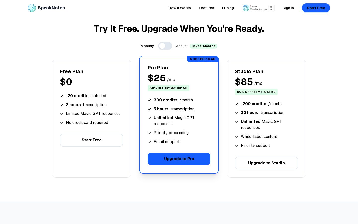 SpeakNotes.xyz Pricing