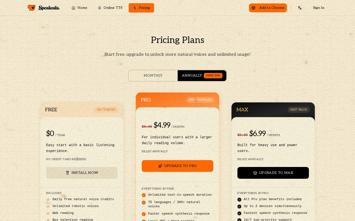 speakoala Pricing