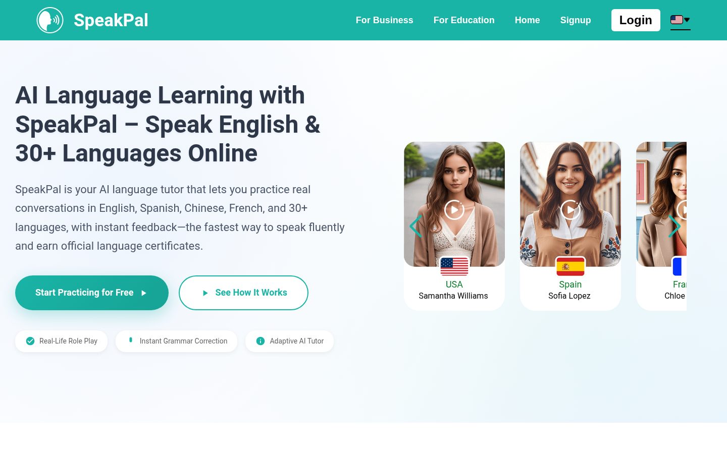 SpeakPal.ai Homepage