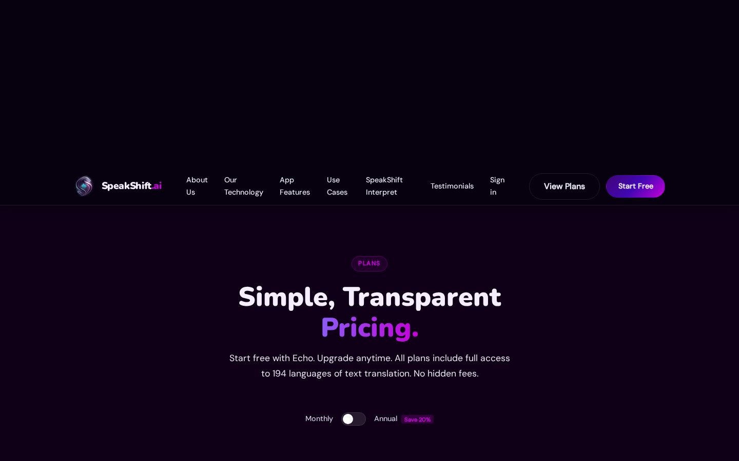 SpeakShift AI Pricing