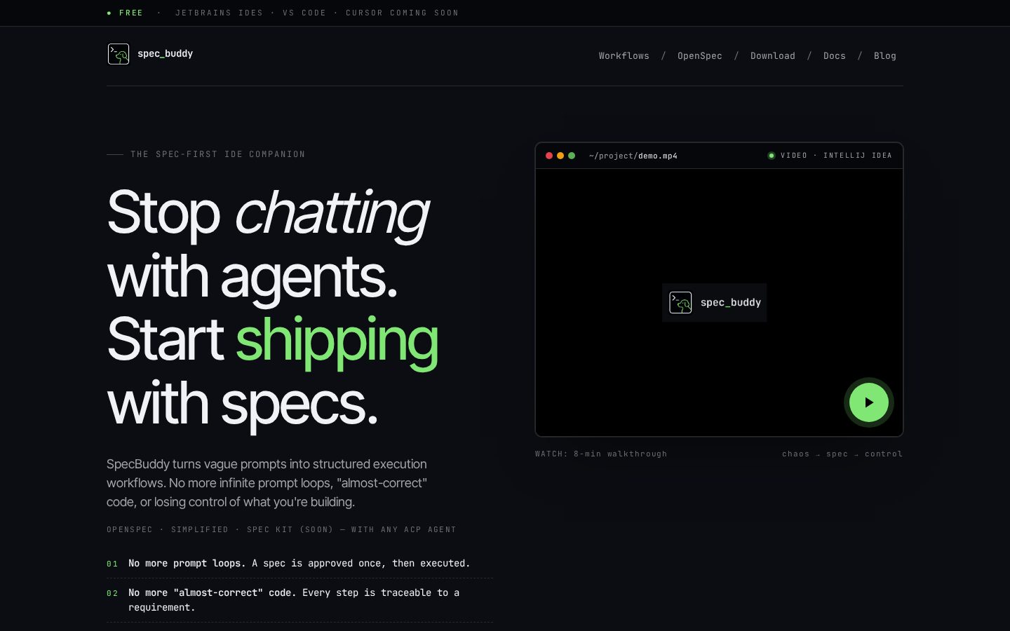 SpecBuddy Homepage