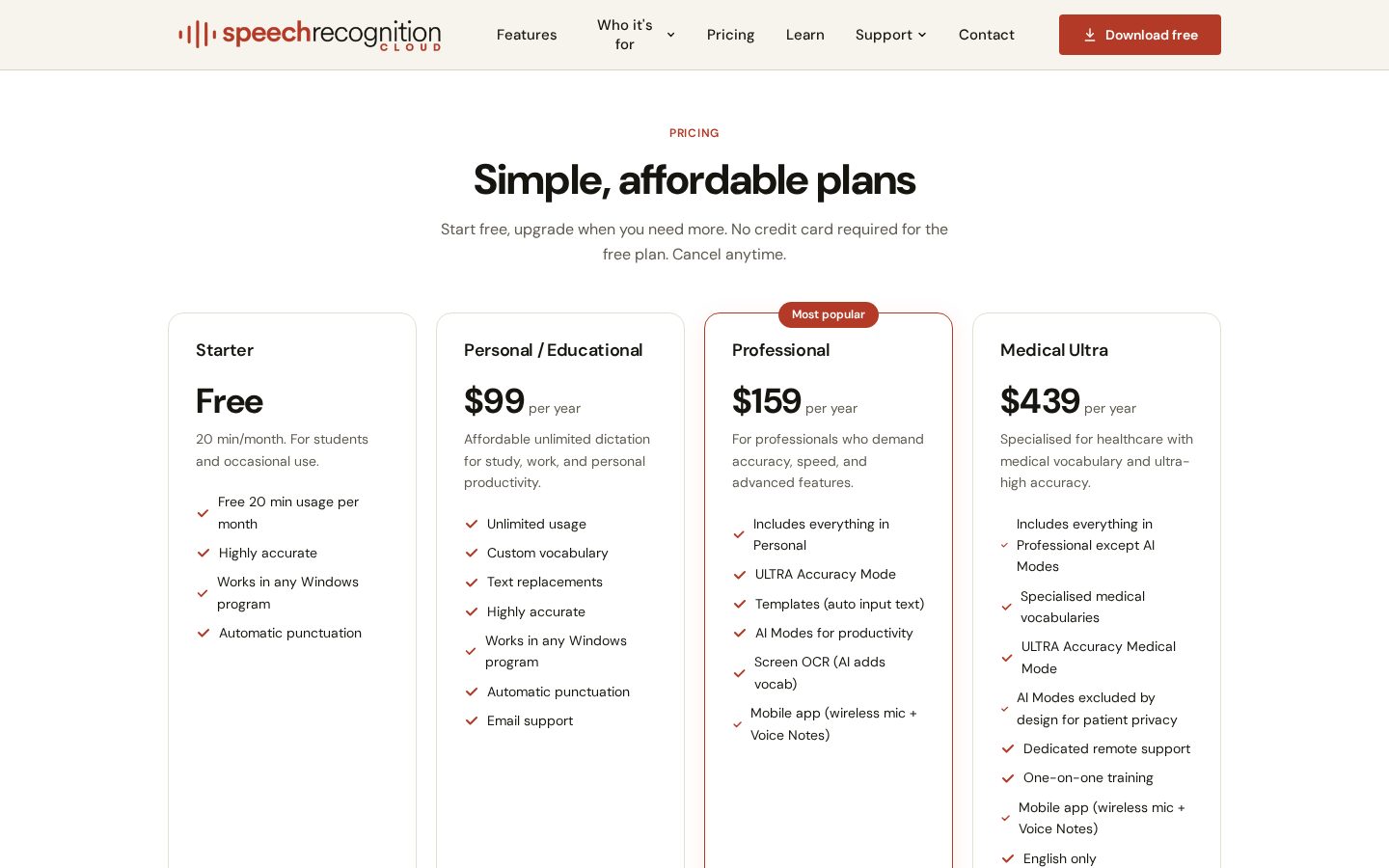 Speech Recognition Cloud Pricing