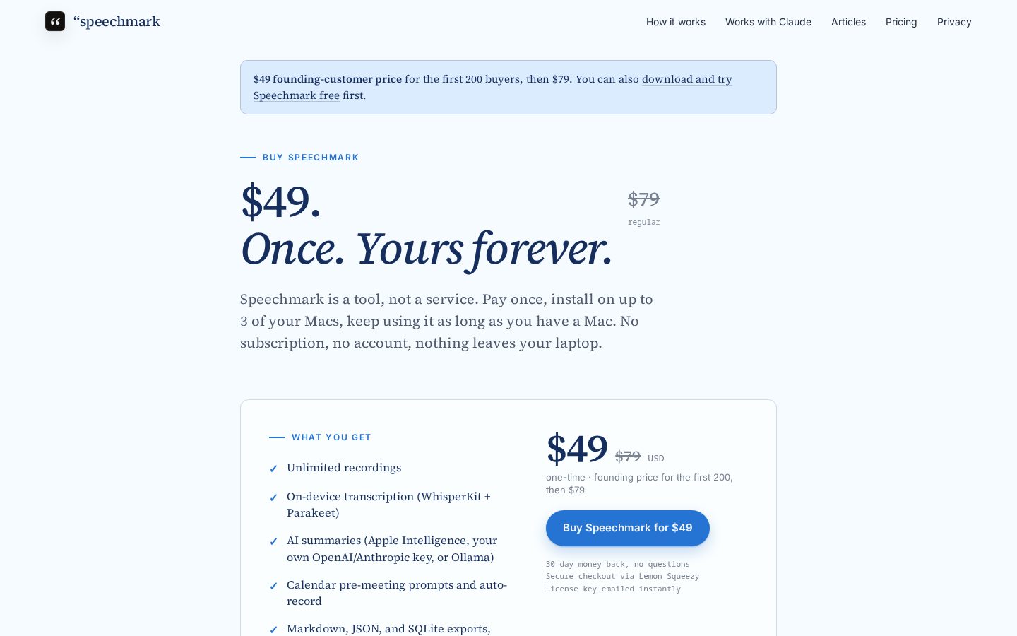 Speechmark Pricing