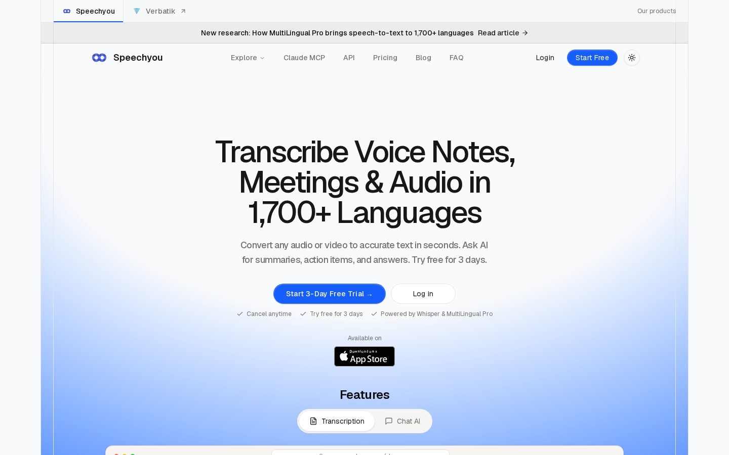 Speechyou Homepage