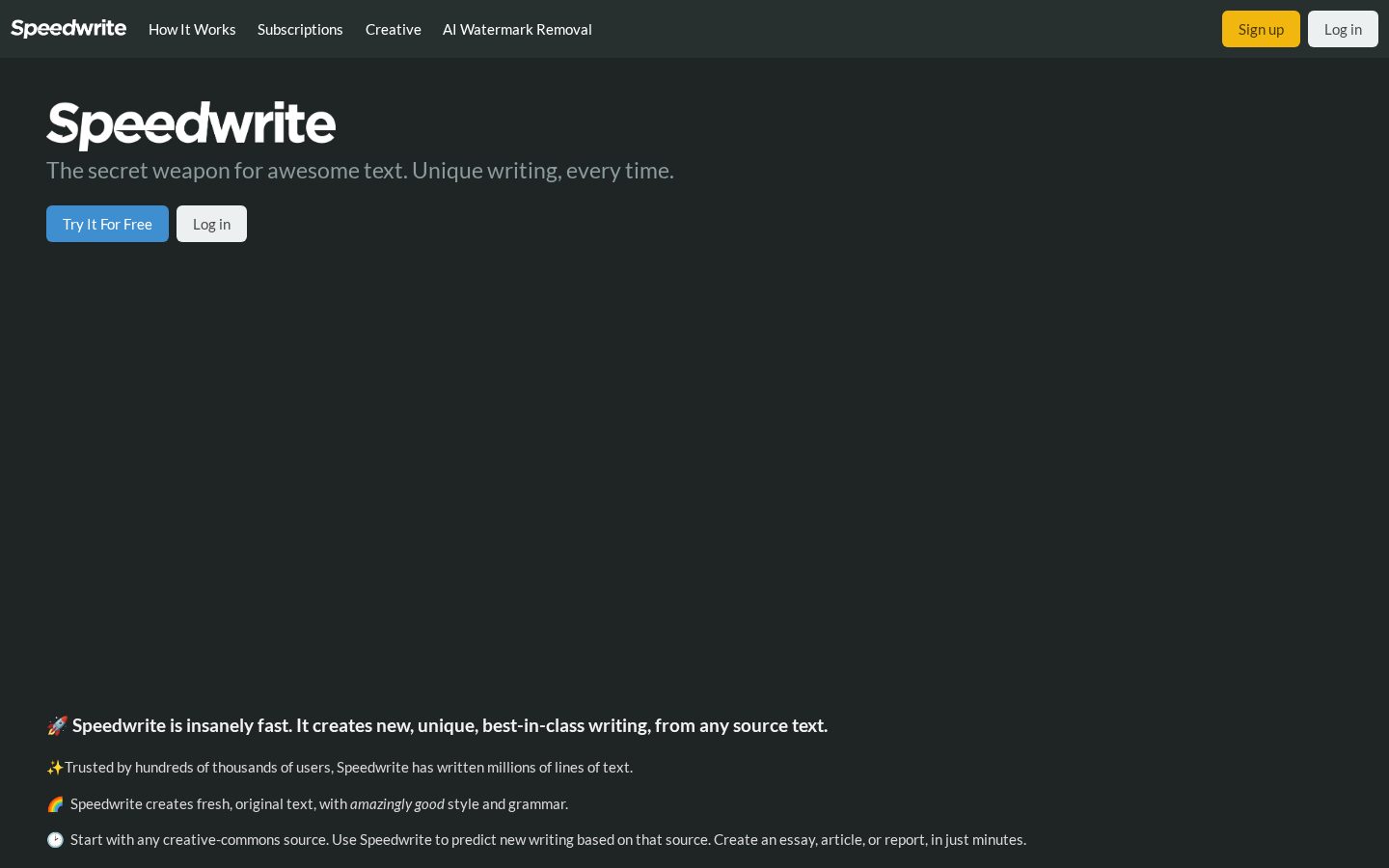 Speedwrite Homepage