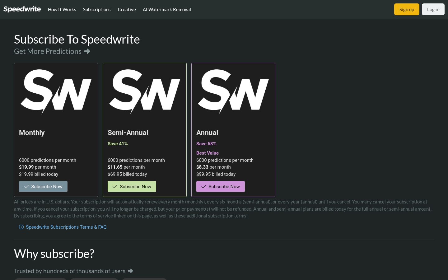 Speedwrite Pricing