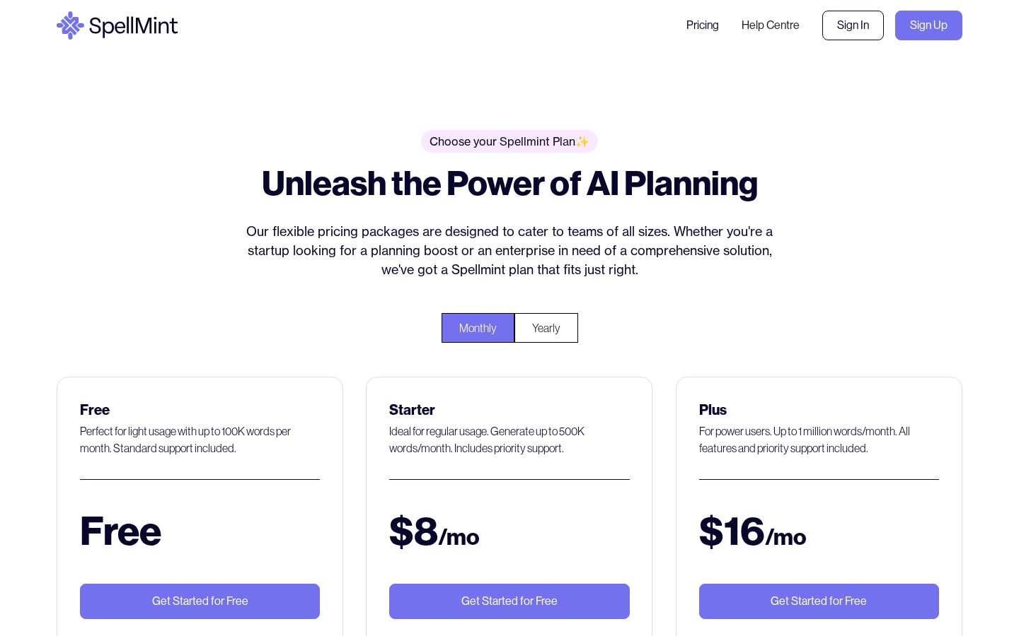 Spellmint Pricing