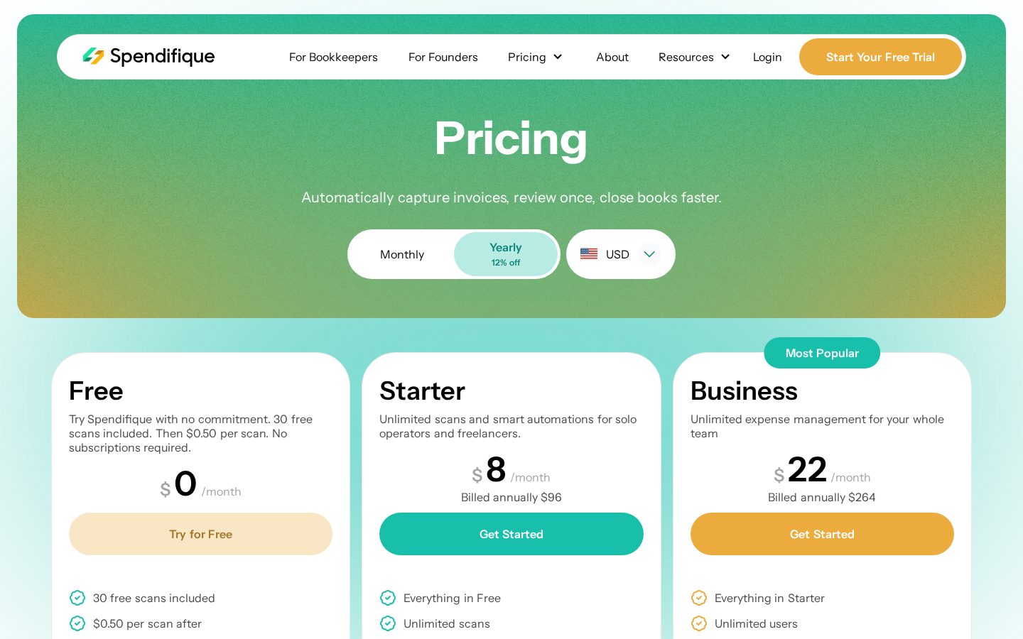 Spendifique Pricing