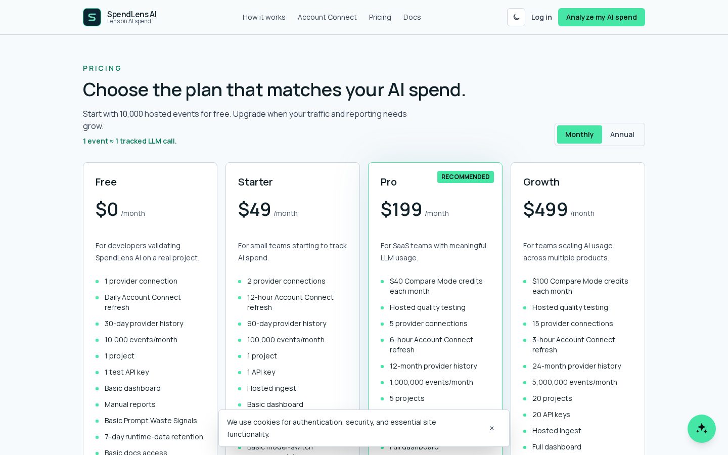 SpendLens AI Pricing