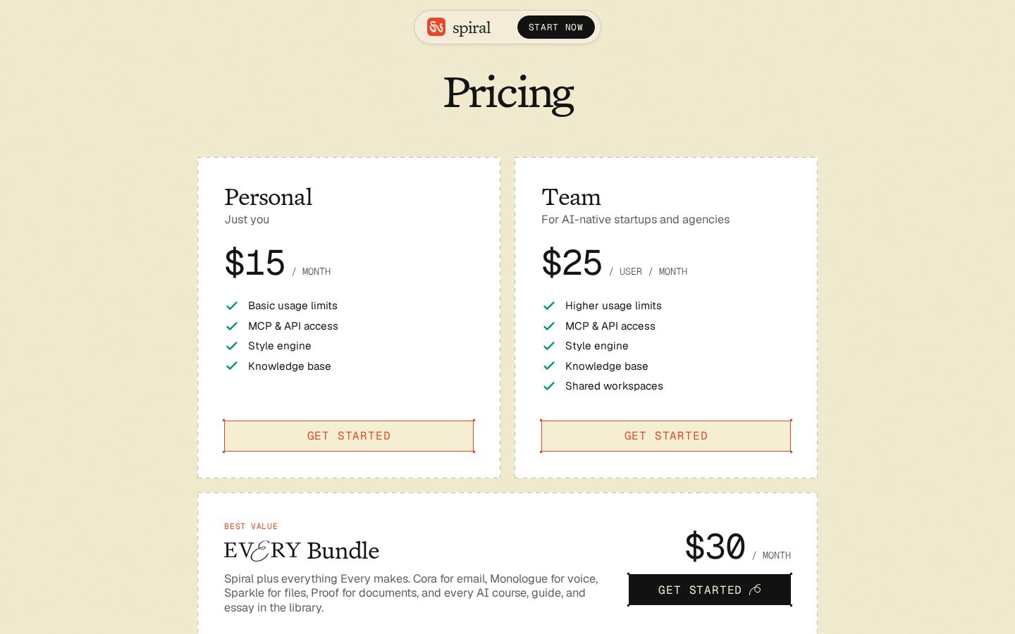 Spiral Pricing