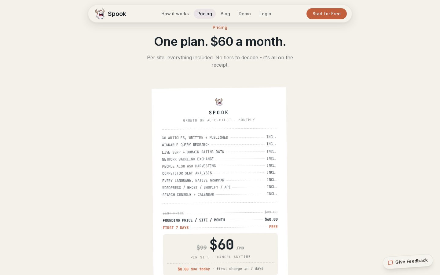 Spook Pricing