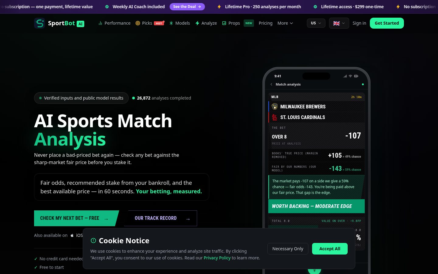 SportBot AI Homepage