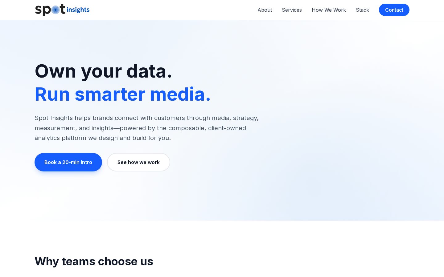 Spot Insights Homepage