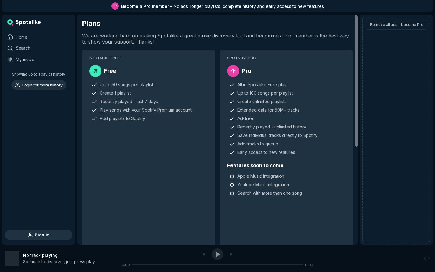Spotalike Pricing