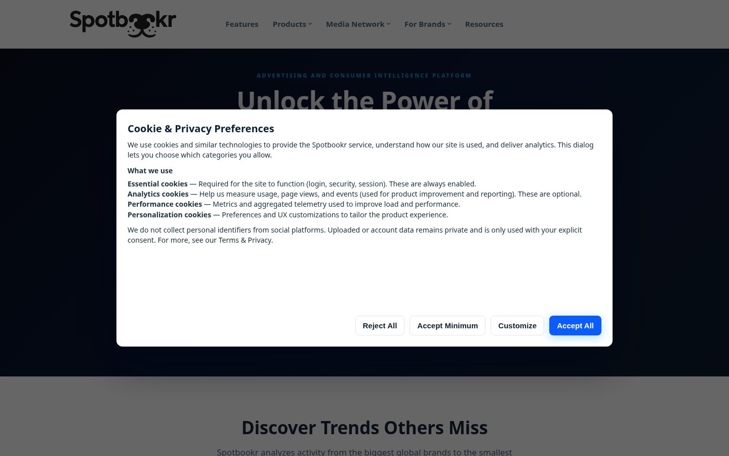 Spotbookr Homepage