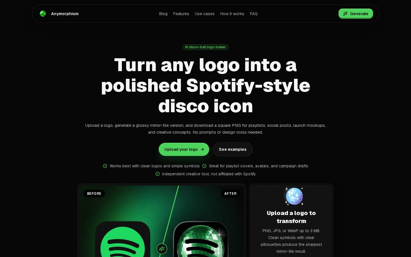 Spotify Logo Generator Homepage