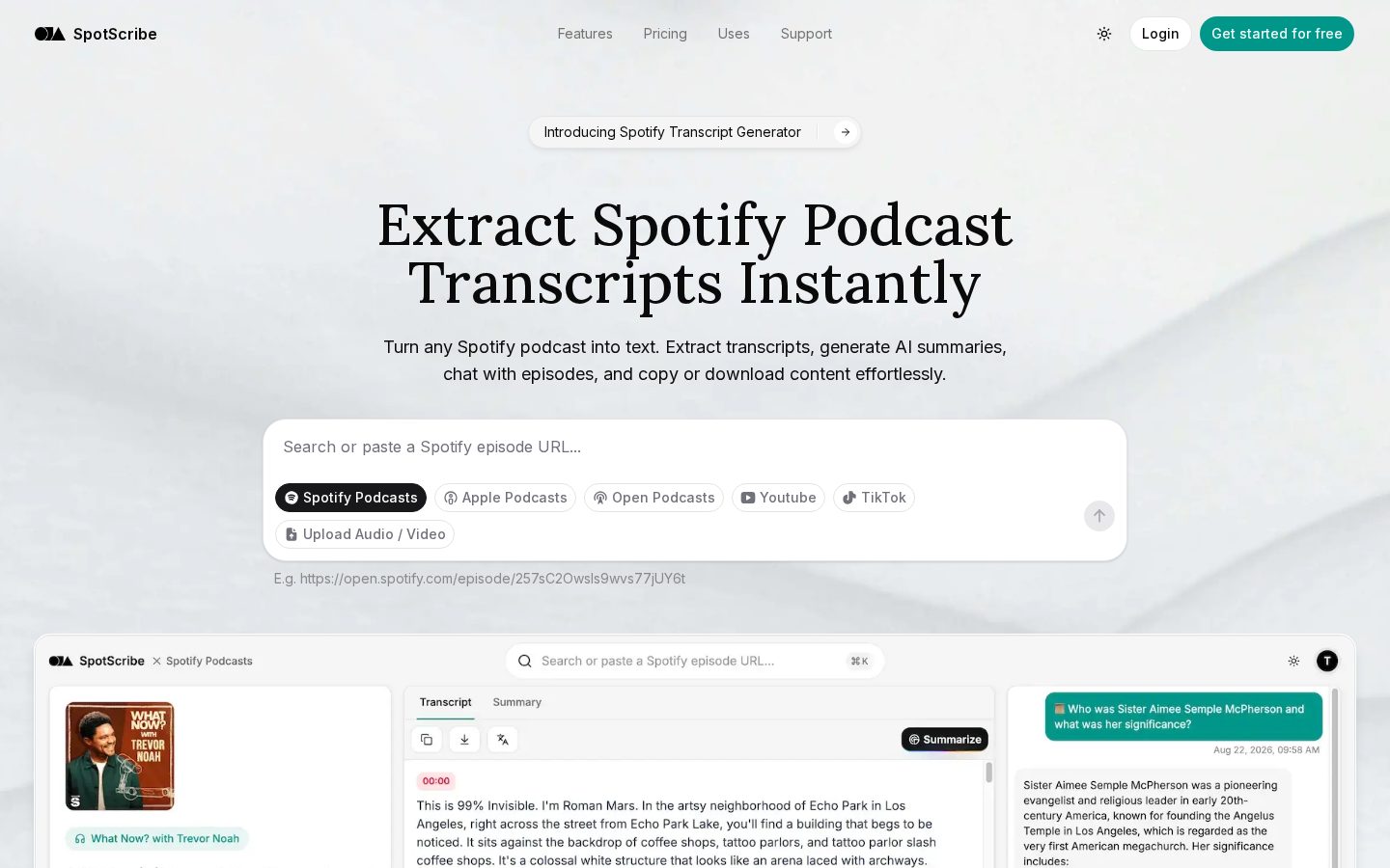SpotScribe Homepage
