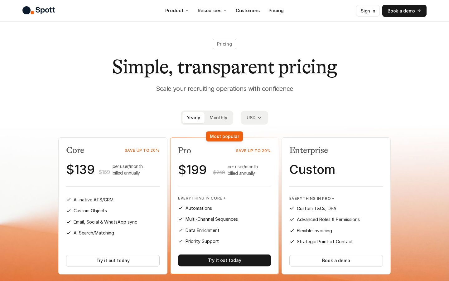 Spott Pricing