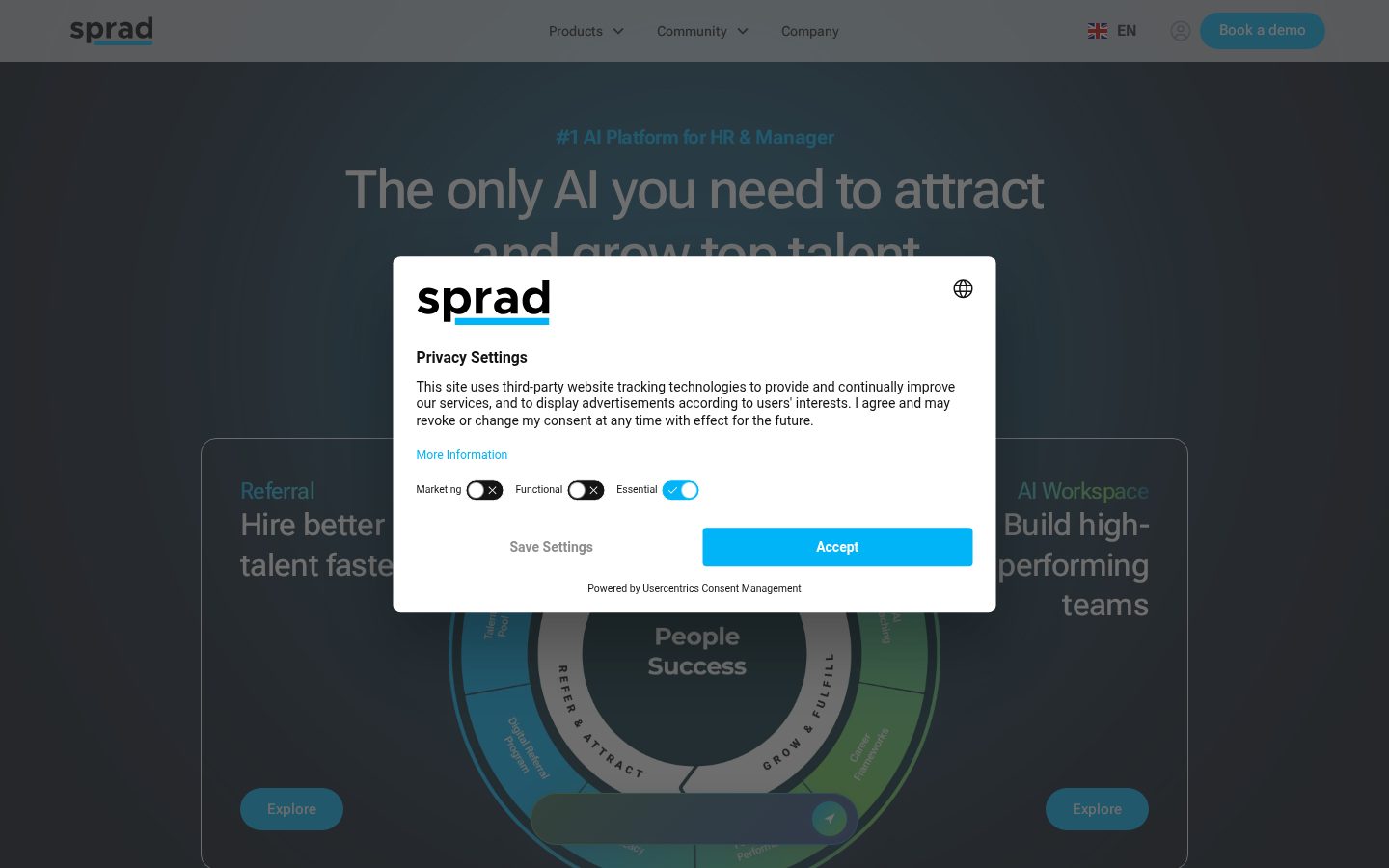 Sprad Homepage