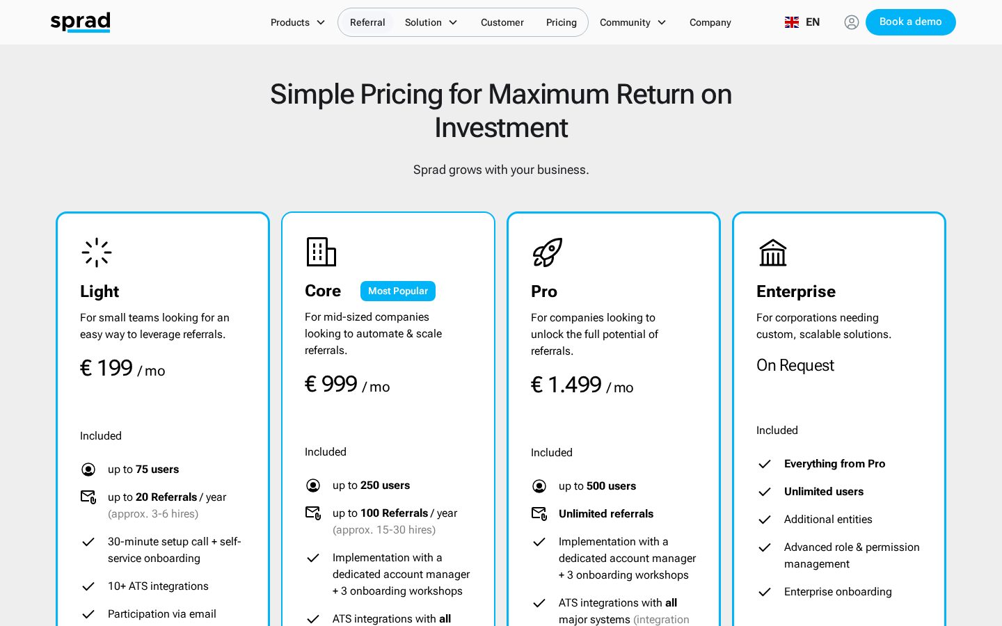Sprad Pricing