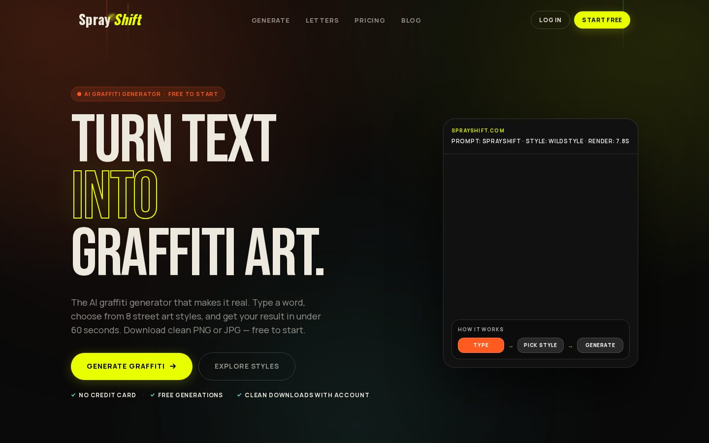 Spray Shift Homepage