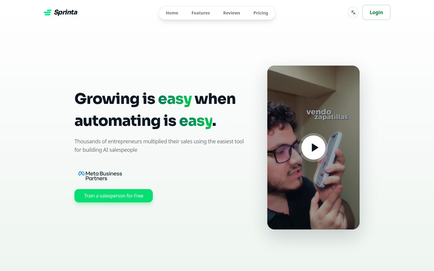 Sprinta Homepage
