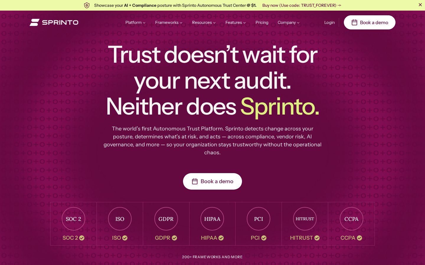 Sprinto Homepage