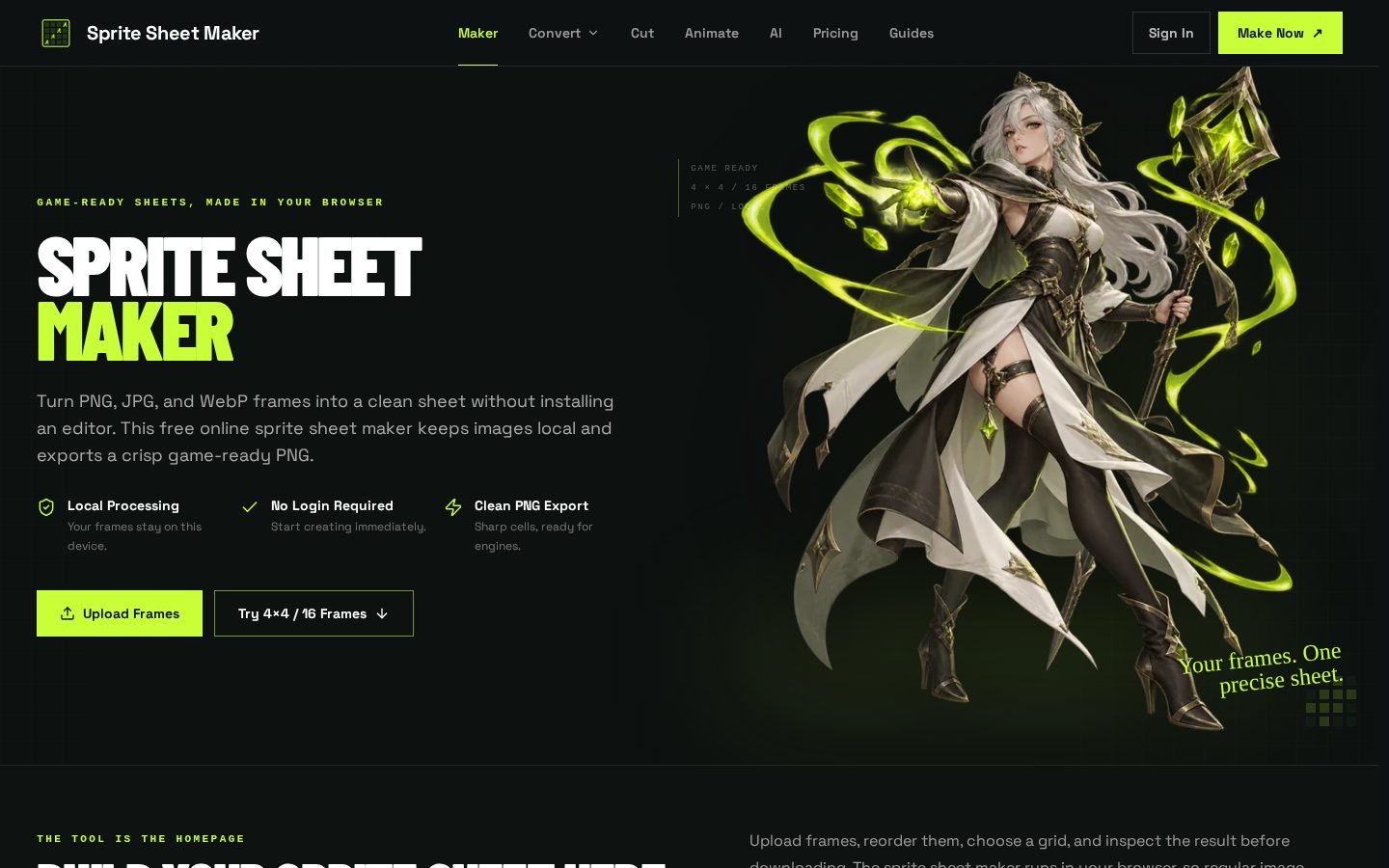 Sprite Sheet Maker Homepage
