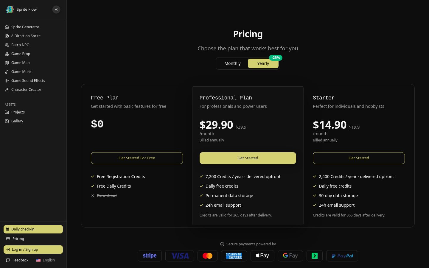 SpriteFlow Pricing