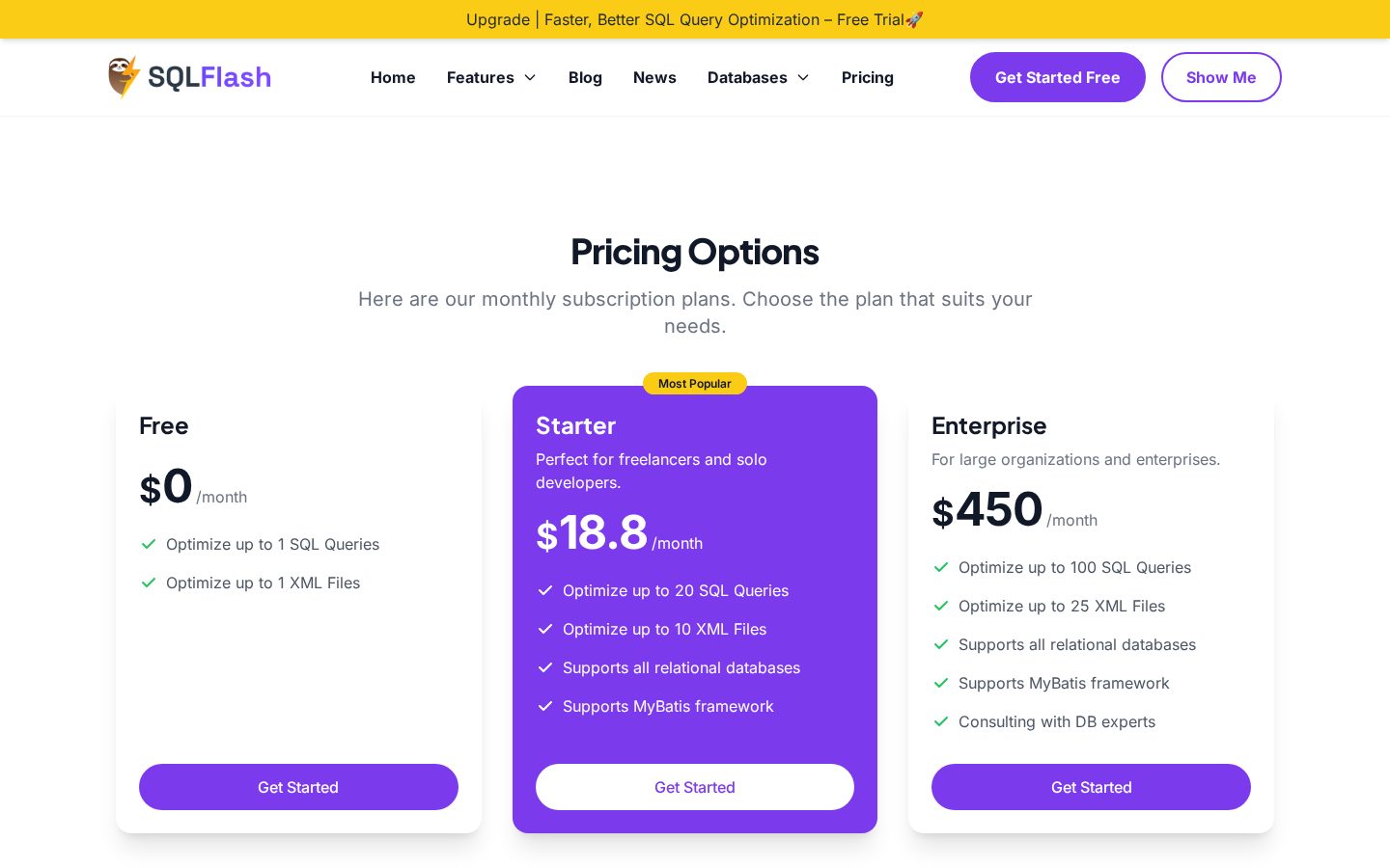 SQLFlash Pricing