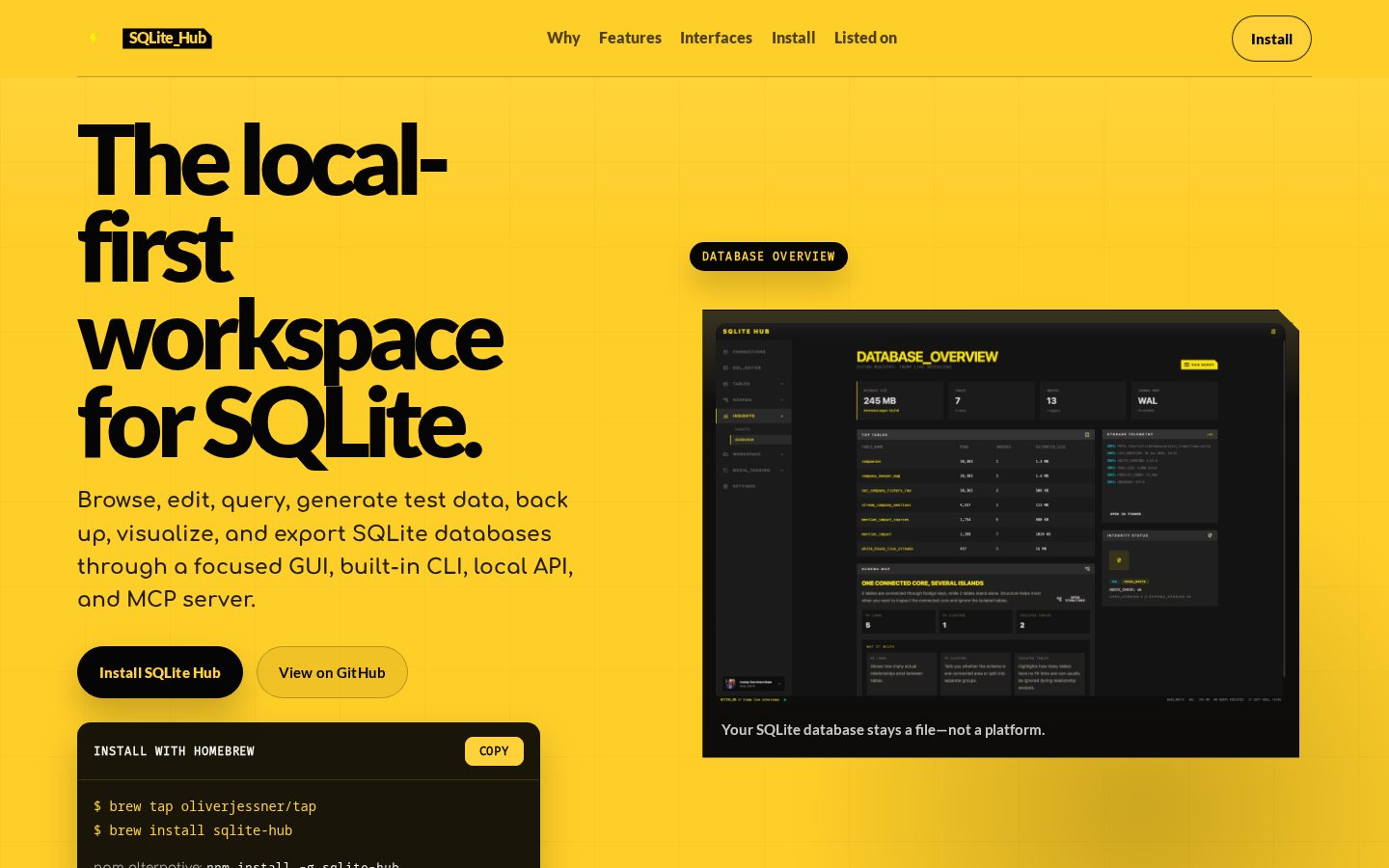 SQLite Hub Homepage