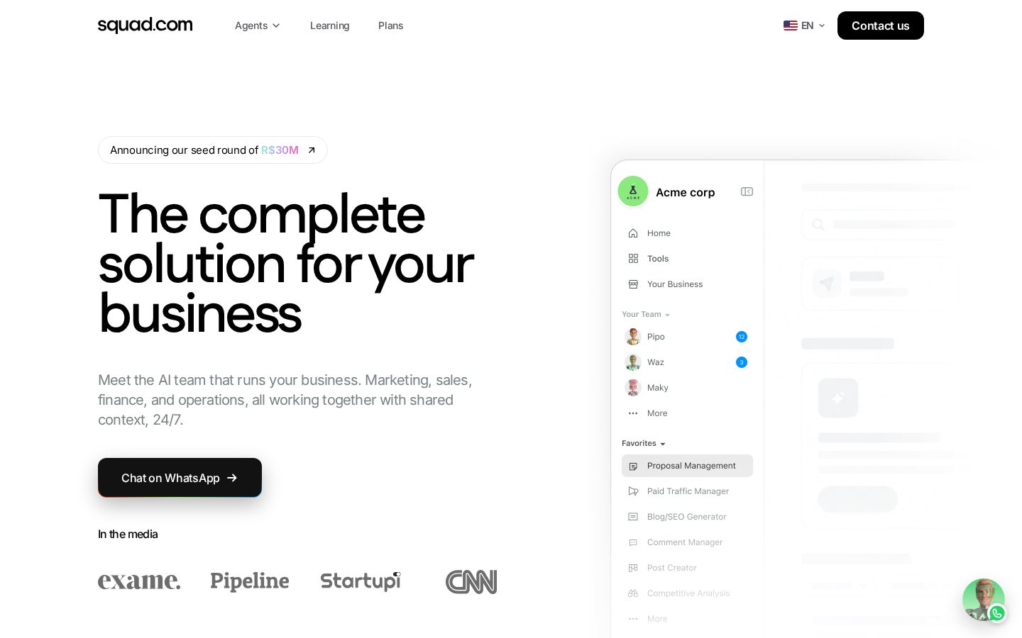Squad Homepage