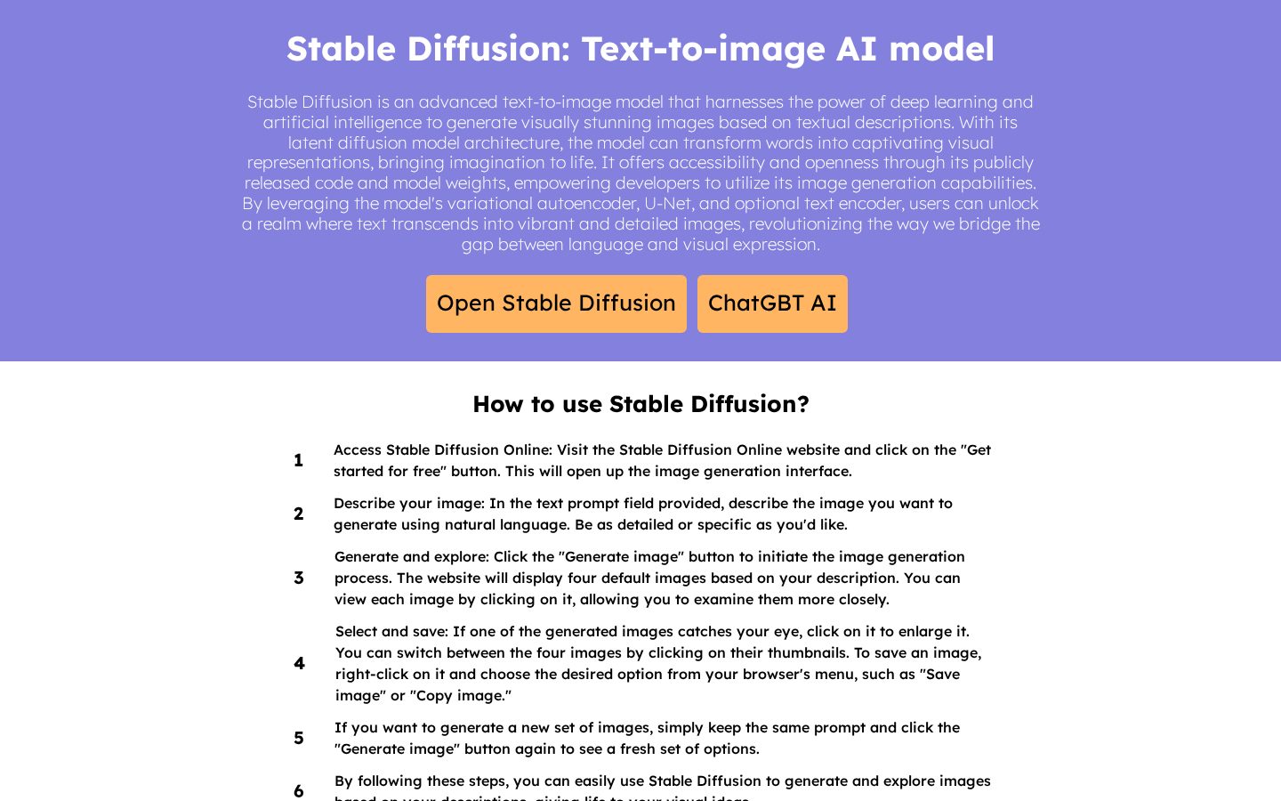 Stable Diffusion Online Homepage