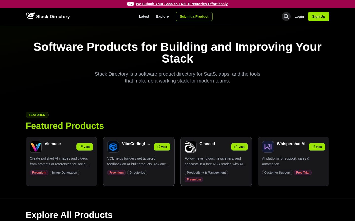 Stack Directory Homepage